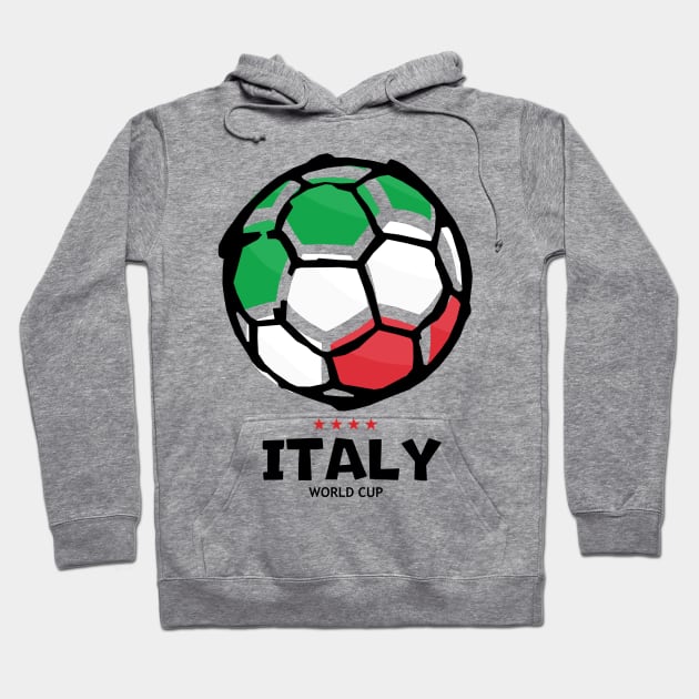 Italy Football Country Flag Hoodie by KewaleeTee